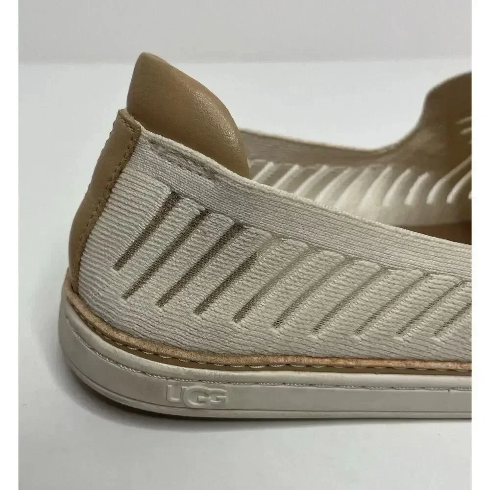 UGG Sammy Breeze Women's Size 9 Ivory Beige Rib Knit Sheer‎ Slide On Sneaker
